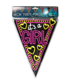 BABY Vlaggenlijn Neon It's a Girl!