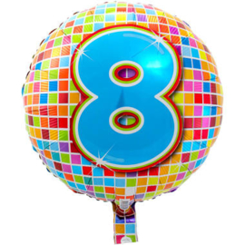 Birthday Blocks 8  jaar  folieballon - 43 cm