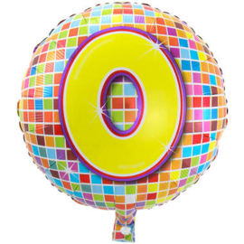 Birthday Blocks 0  jaar  folieballon - 43 cm