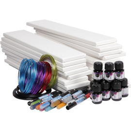 Lange canvassen met aquarel 1 set  20 stuks