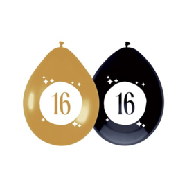 Ballonnen festive gold 16 jaar