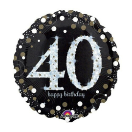 40 jaar Sparkling black - Happy birthday 