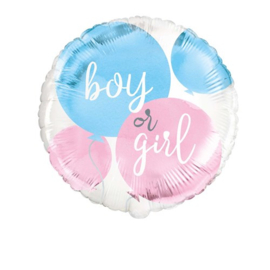 GENDER REVEAL Folieballon Boy or Girl  (Ø45cm)