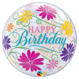 BUBBLE BALLON Birthday Flowers & Filigree