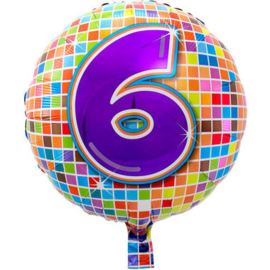 Birthday Blocks 6  jaar  folieballon - 43 cm