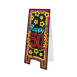 Warning Sign Neon - Happy 50