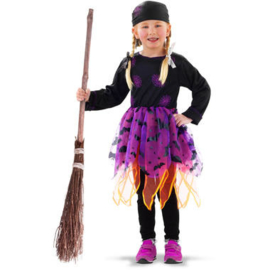 Heks Jurkje Paars - Kindermaat M HALLOWEEN