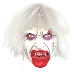 Gezichtsmasker Blood zombie with grey hair HALLOWEEN