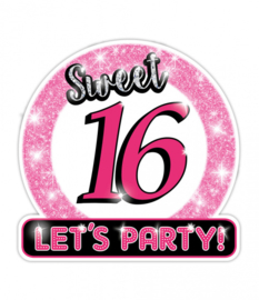 Deurbord / Huldeschild sweet 16 karton