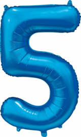 Folieballon nr.  5 Satijn Blauw