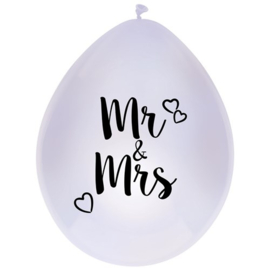 Ballonnen Mr & Mrs (Ø30cm, 6st)