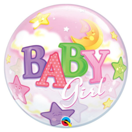 BUBBLE BALLON Baby Girl Moon & Stars
