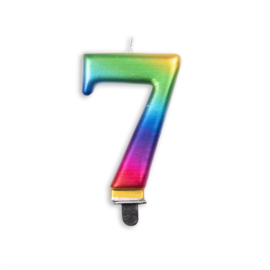 CIJFERKAARS METALLIC REGENBOOG (0 T/M 9)