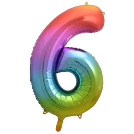 Cijferballon 84cm REGENBOOG (0 t/m 9)