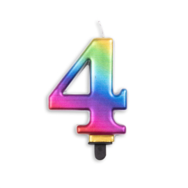 CIJFERKAARS METALLIC REGENBOOG (0 T/M 9)