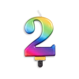 CIJFERKAARS METALLIC REGENBOOG (0 T/M 9)