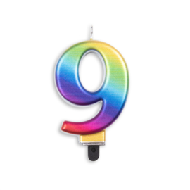 CIJFERKAARS METALLIC REGENBOOG (0 T/M 9)