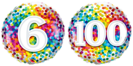 Rainbow Confetti folie ballon (6 t/m 100 jaar)