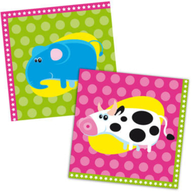 Servetten Animal Party Dieren 33x33cm - 20 stuks