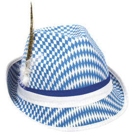 Hoed Oktoberfest Tiroler Blauw-Wit