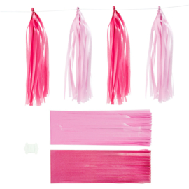 Tassels 12x35 cm Roze + Lichtroze