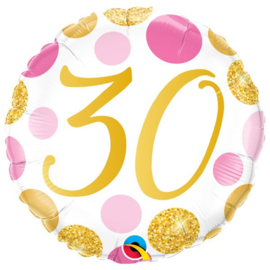 30 Jaar Pink & Gold Dots