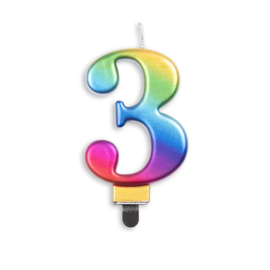 CIJFERKAARS METALLIC REGENBOOG (0 T/M 9)