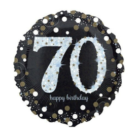 70 jaar Sparkling black - Happy birthday