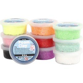 Foam Clay®, kleuren assorti, glitter, 10x35gr