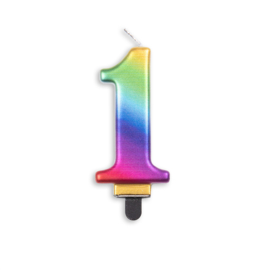 CIJFERKAARS METALLIC REGENBOOG (0 T/M 9)