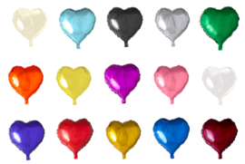 Folie ballon hartje (diverse kleuren)