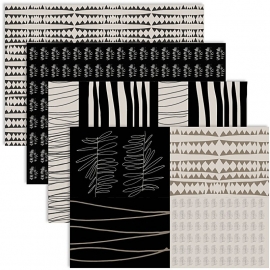 Decoupagepapier, vel 25x35 cm, beige, zwart, metallic