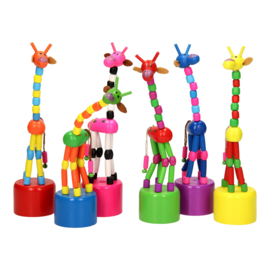 Houten Drukpop Giraffe