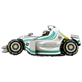FOLIEBALLON RACEWAGEN ZILVER