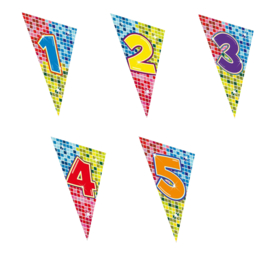 Megavlag 1 t/m 5 Jaar Birthday Blocks 90x150cm