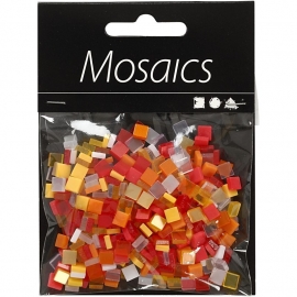 Mini mozaiek rood/oranje  (5x5 mm)