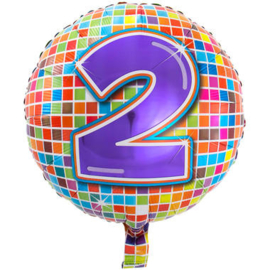 Birthday Blocks 2 jaar  folieballon - 43 cm