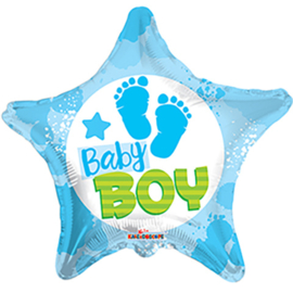 FOLIEBALLON STER VOET BABY JONGEN