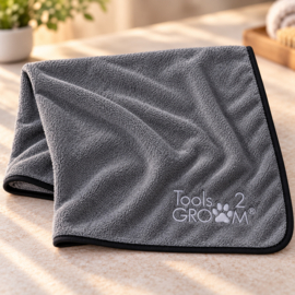 - T2G - Microvezel Handdoek - Zandkleur en Grijs -