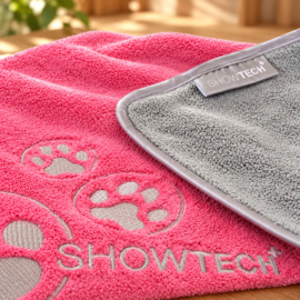 - SHOW TECH+ - Coral Fleece Handdoek - Roze & Groen -