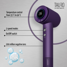 - TAURO Pro Line - Handdroger  met ION Technology - Paars -