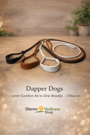 - Dapper Dogs - Leren Comfort All-In -One Showlijn - 3 Kleuren -