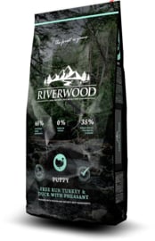 Riverwood Puppy, Free Run Kalkoen & Eend met Fazant 2 kg  graan- en glutenvrije