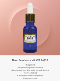 SERUM  - NANO MET VITAMINES  E, C, en Q10 - 20ml  Vegan