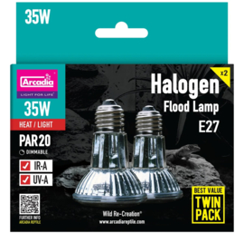 ARCADIA HALOGEN FLOOD TWINPACK SPOT 35 WATT