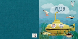 Geboortekaartje Vasco | retro gele duikboot