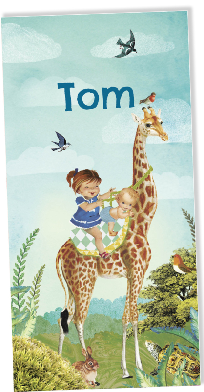 Geboortekaartje Tom | 2e kind giraffe jongen