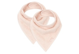 Jollein Bandana - Slabbetje - Pale pink - Rose - badstof  - met naam - Set van 2