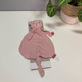 BamBam Organic Bear Tuttle Pink | knuffeldoekje met naam Roze