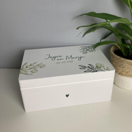 Houten Herinneringen kist  Botanical Wedding | Huwelijks cadeau